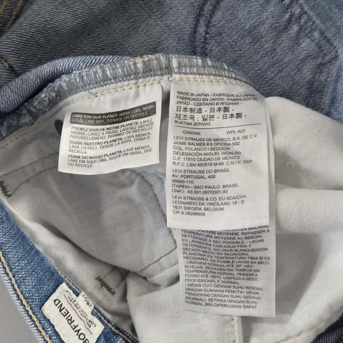 리바이스 메이드 앤 크래프티드 빅E 셀비지 연청 데님팬츠 28/27 상품이미지6