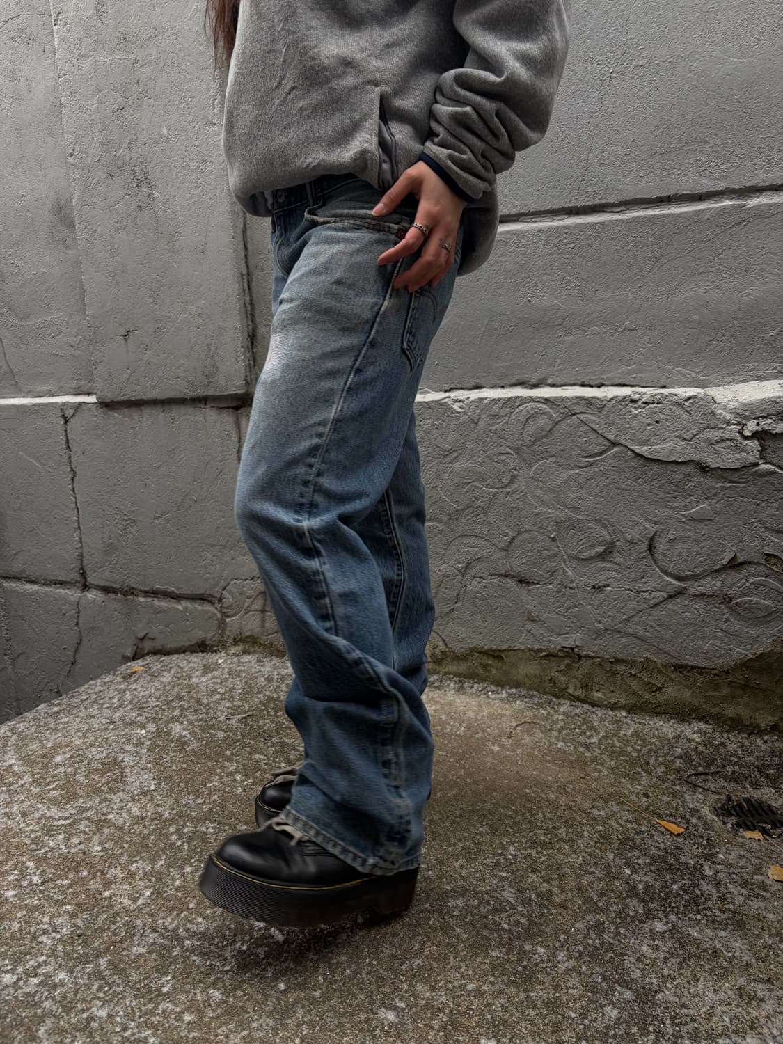 90s LEVIS denim scratch boots cut pants 상품이미지5