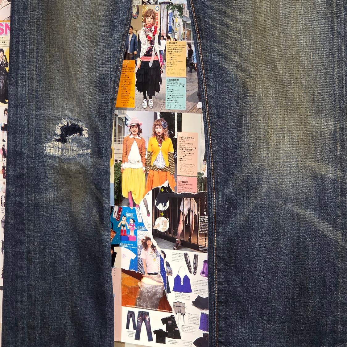 리바이스 513 데미지 워싱 진청 데님 팬츠 상품이미지7