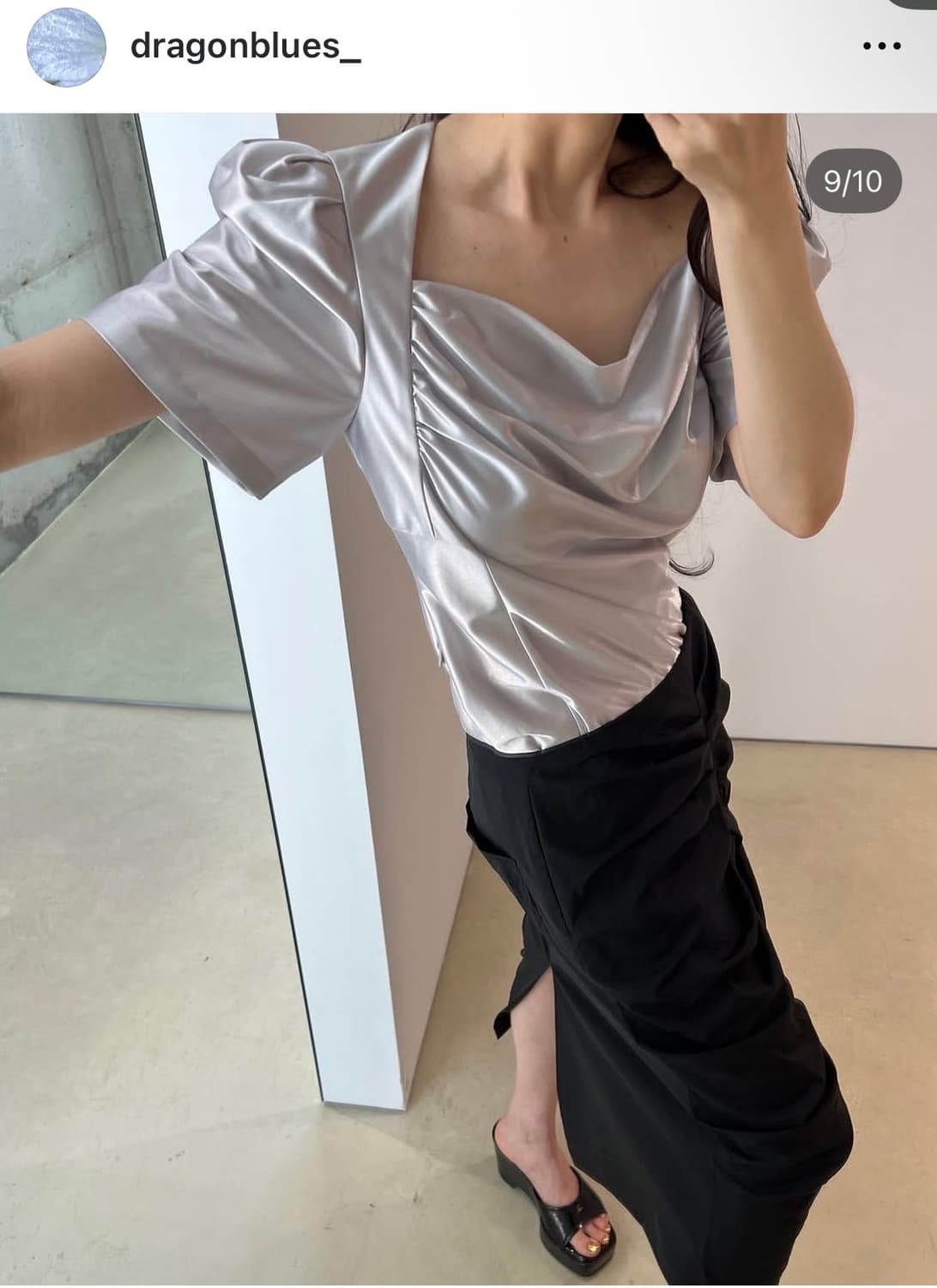 드래곤블라우스 실버그레이 글리터 탑 상품이미지3
