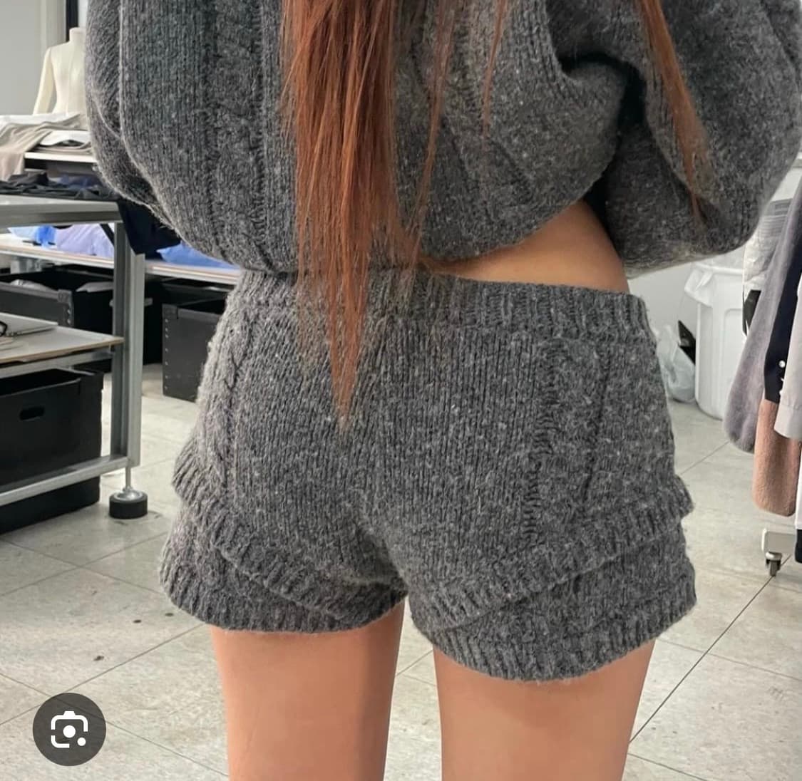 울리카상투스 니트 쇼츠 차콜 상품이미지2