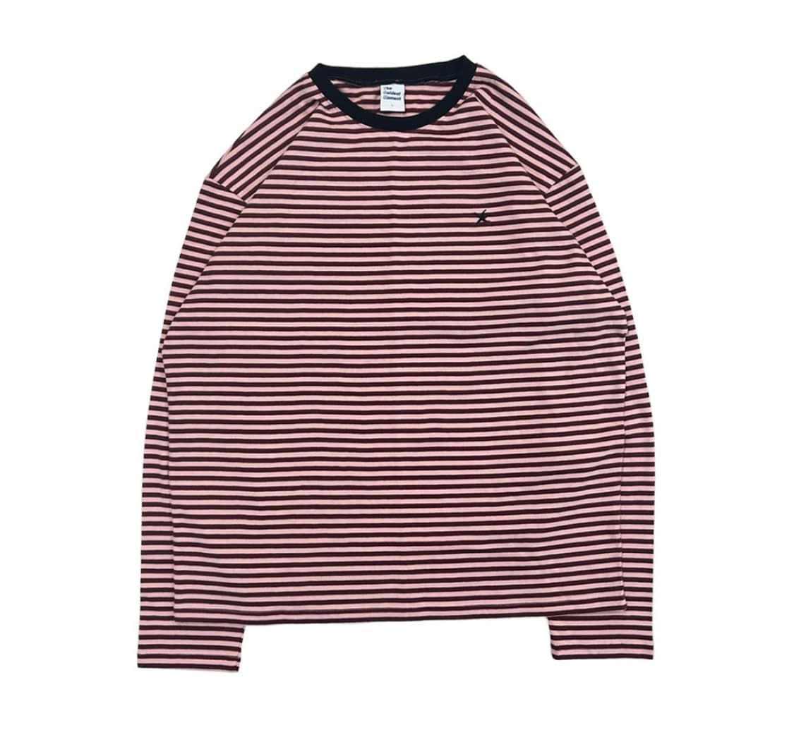 더콜디스트모먼트 tcm 미니로고 스트라이프 롱슬리브 레드핑크 상품이미지1
