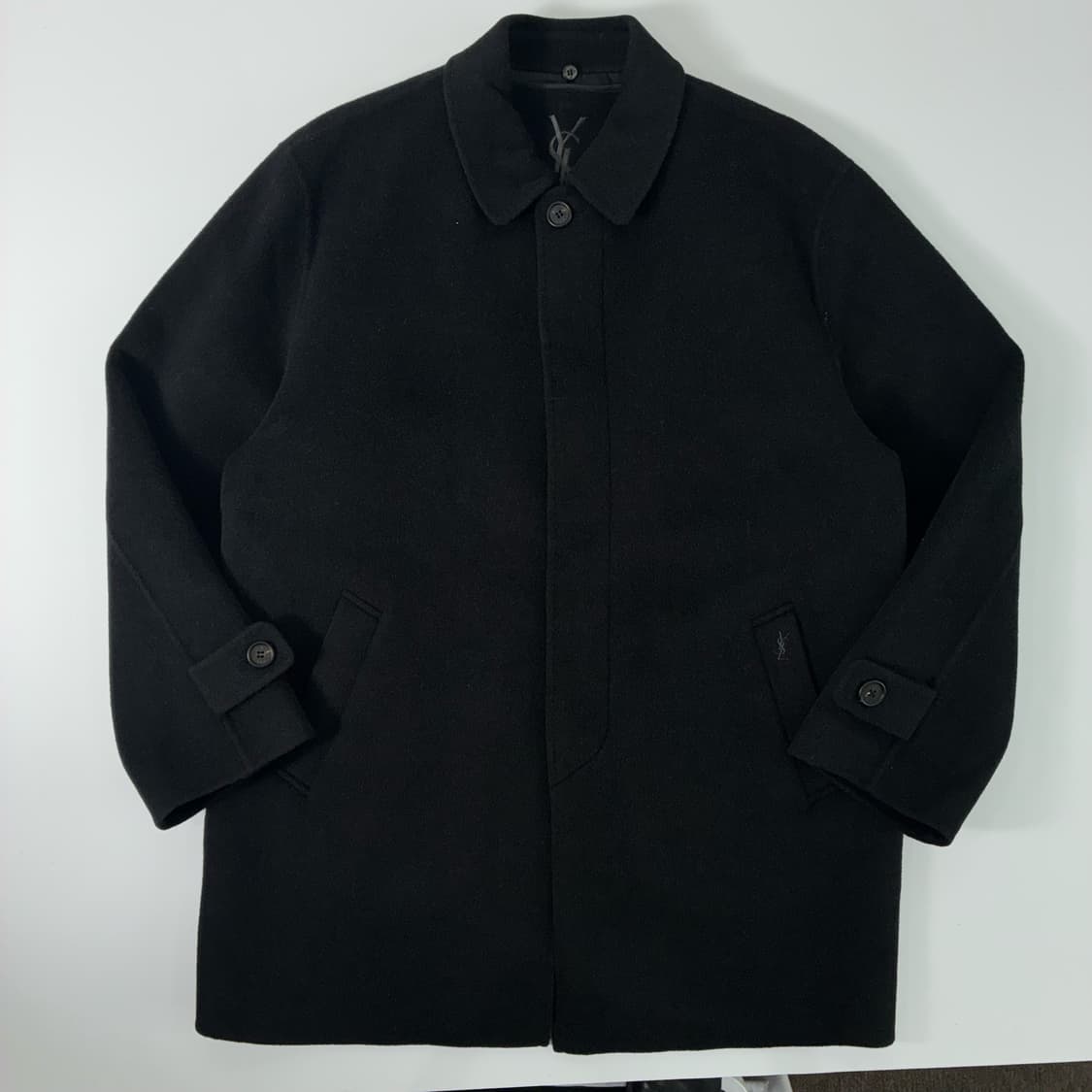 Yves Saint Laurent  입생로랑 블랙 카라 울 코트  상품이미지1