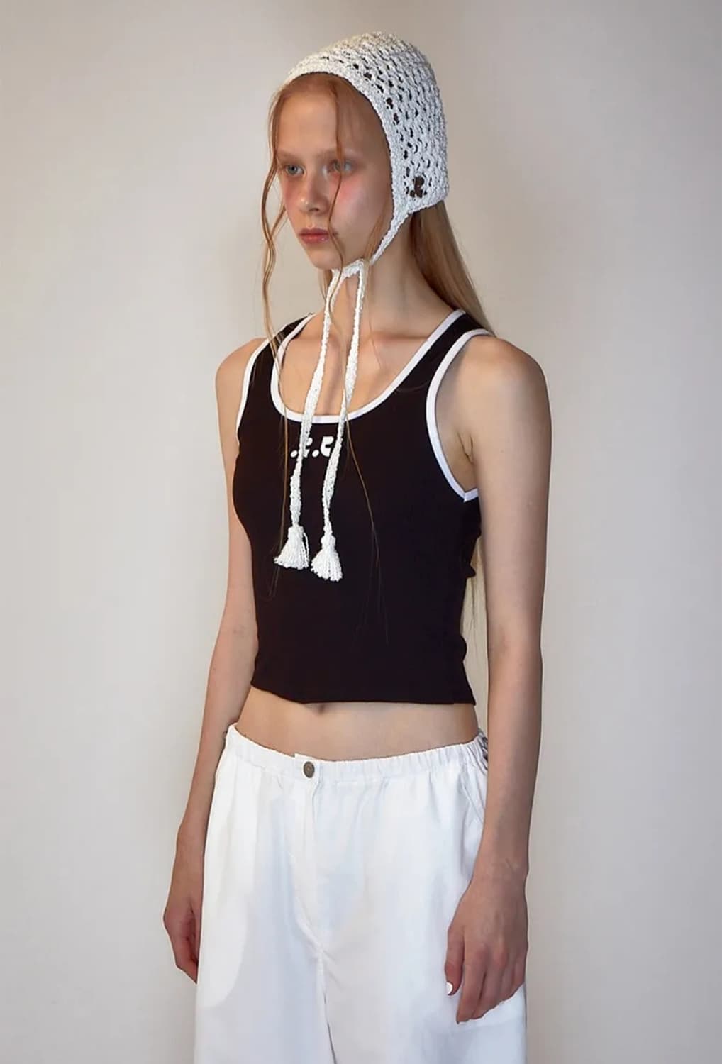 레스트앤레크레이션 RR로고 니트 보넷 아이보리 상품이미지1