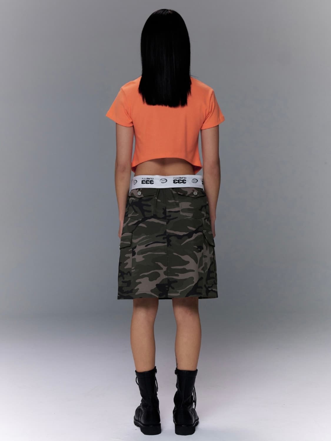 [ 큐리티 ] C DIAGONAL HEMLINE T-SHIRT_ORANG 상품이미지5