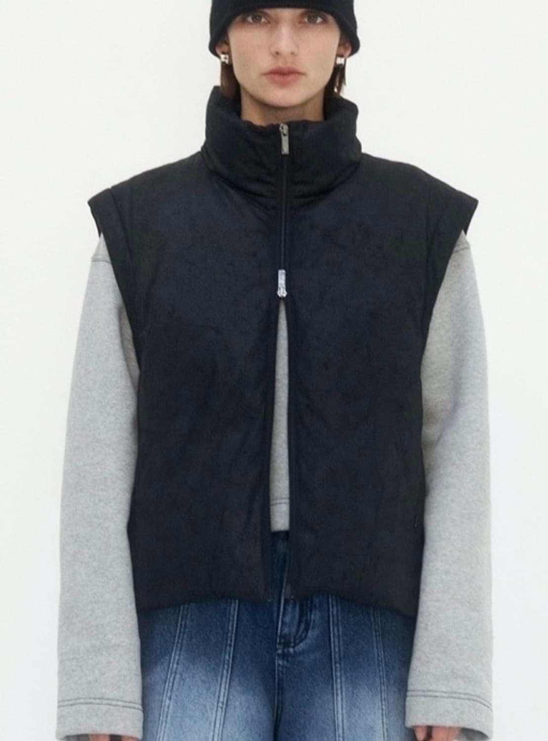 Treemingbird 스웨이드 투웨이 크롭패딩 상품이미지3