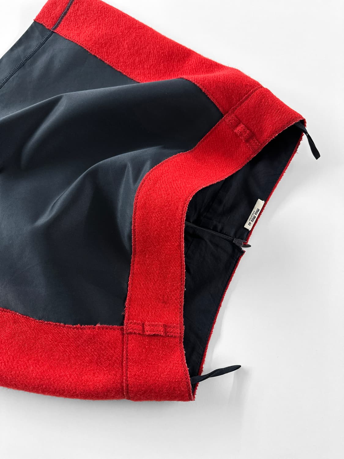 00s 미우 미우 울 모헤어 패널 미니 스커트 상품이미지5