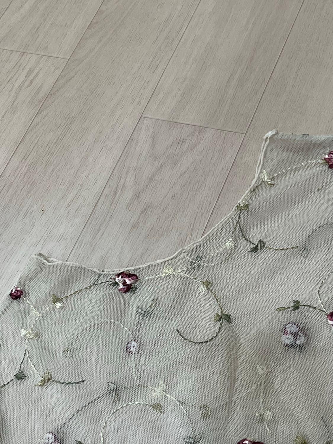 VTG 시스루 꽃무늬 블라우스 상품이미지2