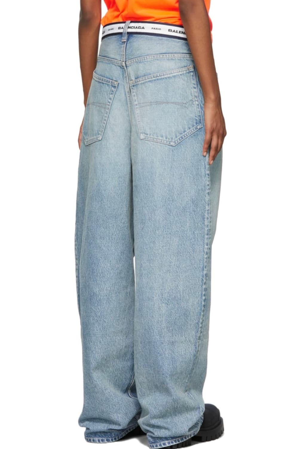 [M] 발렌시아가 블루 로고 웨이스트 진 팬츠 데님 상품이미지3