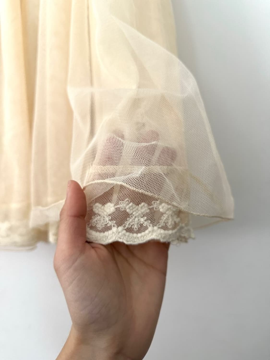 Flower detail banding sha skirt / ivory 상품이미지5