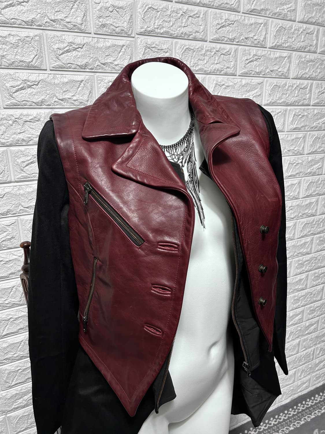 Rag & Bone 레이어드 레더 디테일 코트 자켓 상품이미지3