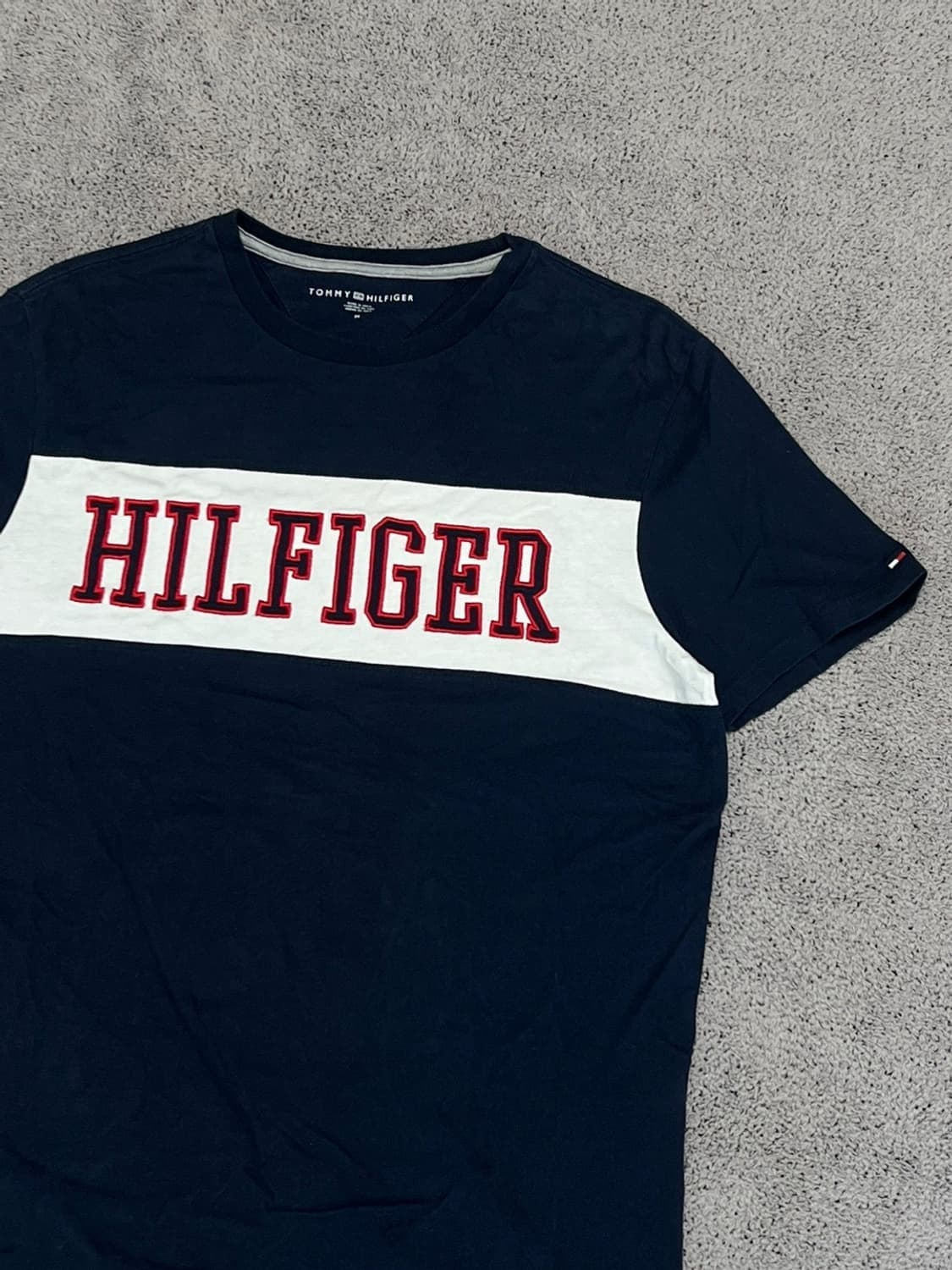 (M) 타미힐피거 빅로고 자수 반팔 티 상품이미지2