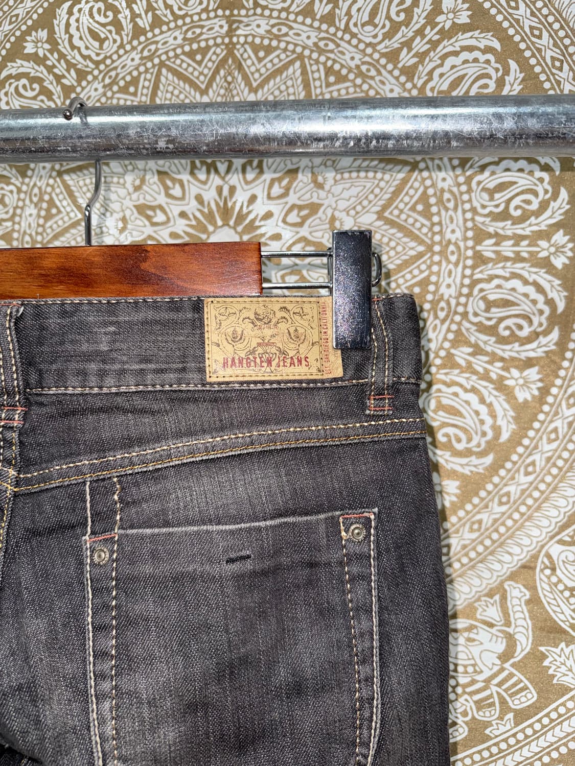 빈티지 여성 흑청 워싱 데님팬츠  상품이미지6