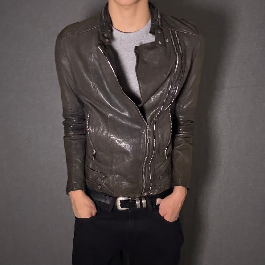 opium lamb skin leather jacket 상품이미지1