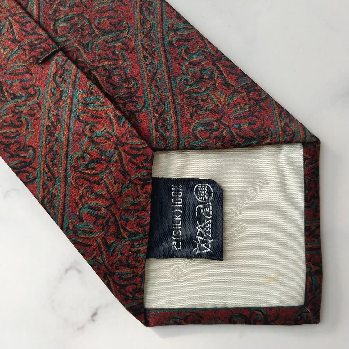 발렌시아가 실크 브라운 페이즐리 넥타이 8.5cm A+~A등급 K1820 상품이미지8