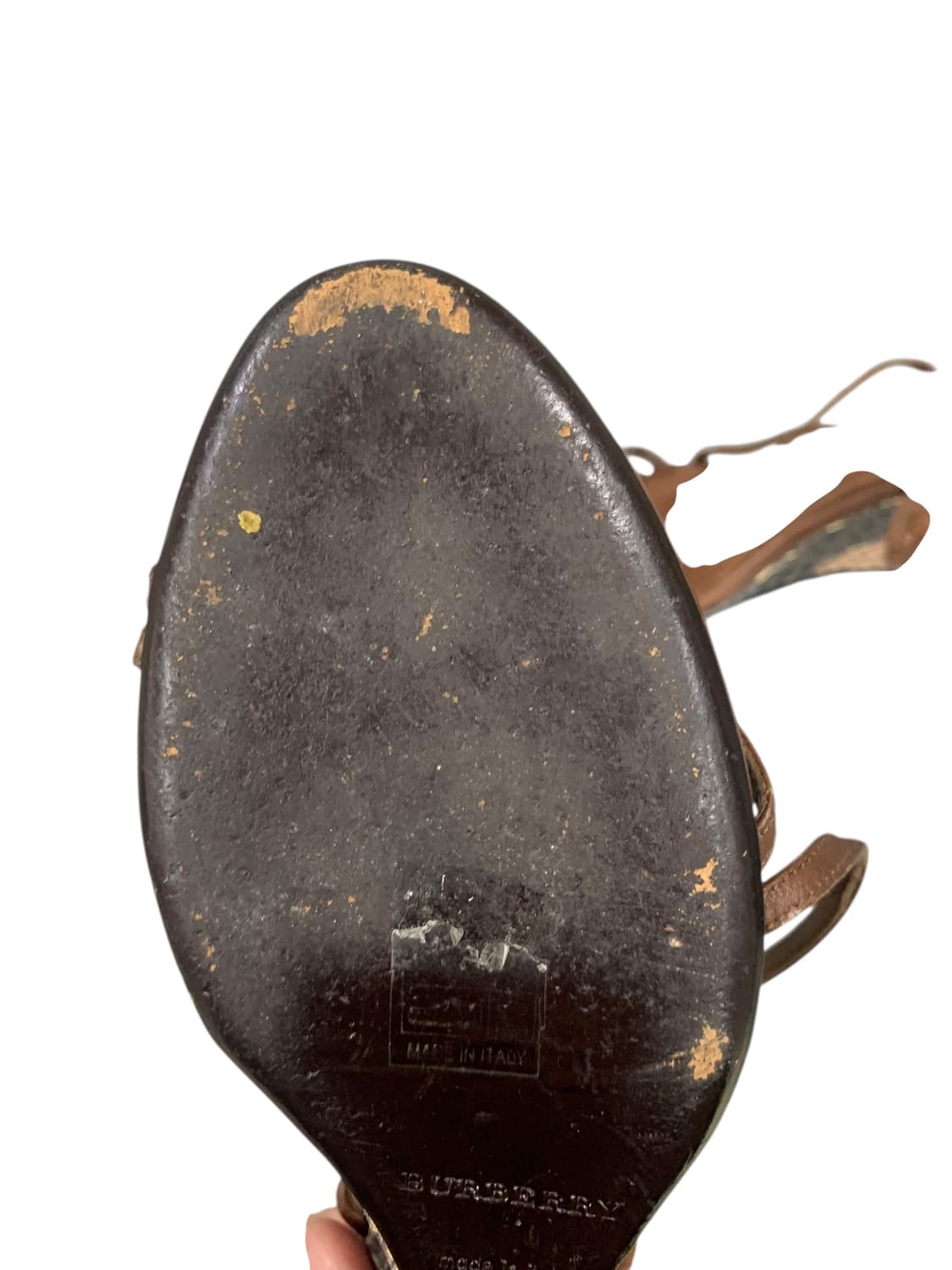 버버리 가죽 스트랩 웨지 샌들 브라운 38(240) 상품이미지8