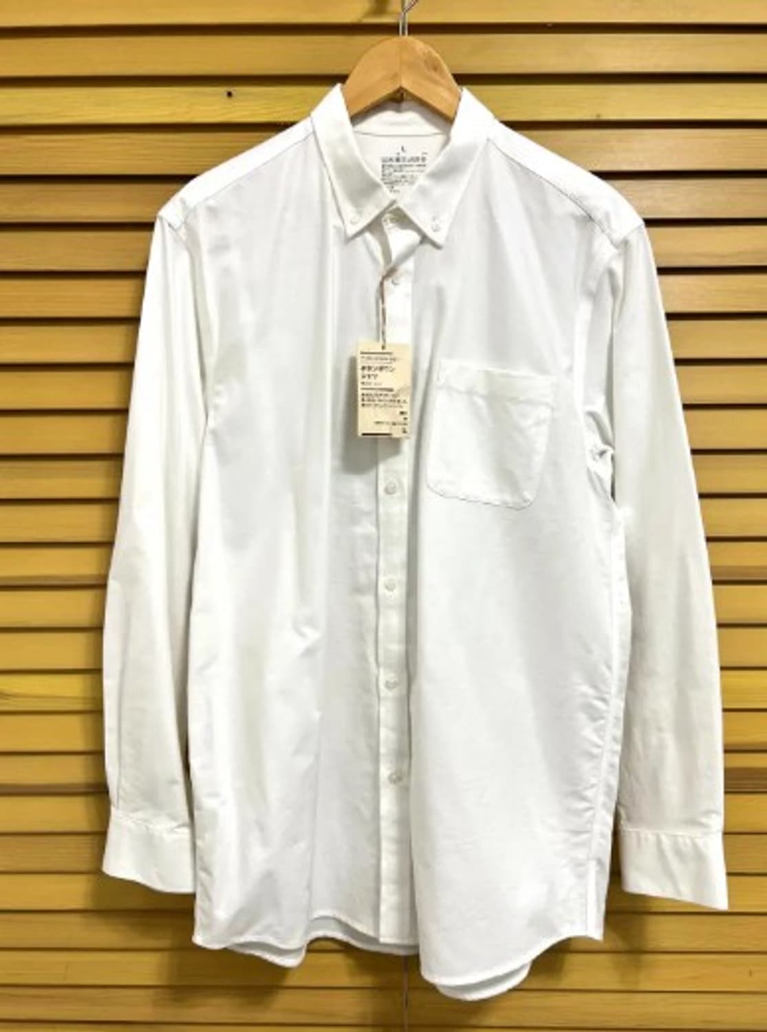 일본수입 무인양품 남성 화이트면셔츠 L사이즈 상품이미지2