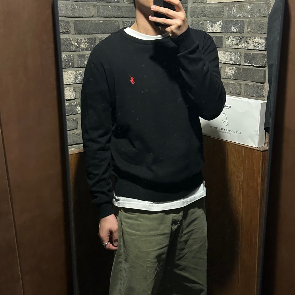 XL) 폴로 랄프로렌 라운드넥 코튼 니트 블랙 상품이미지9