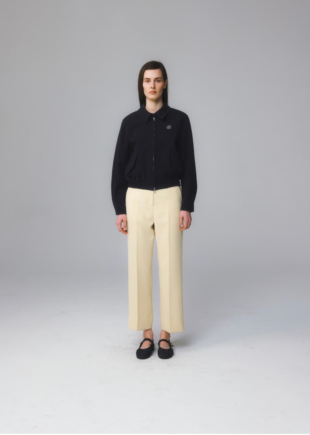 (W)[택포]문선 아가일 코튼 블루종 네이비 상품이미지5