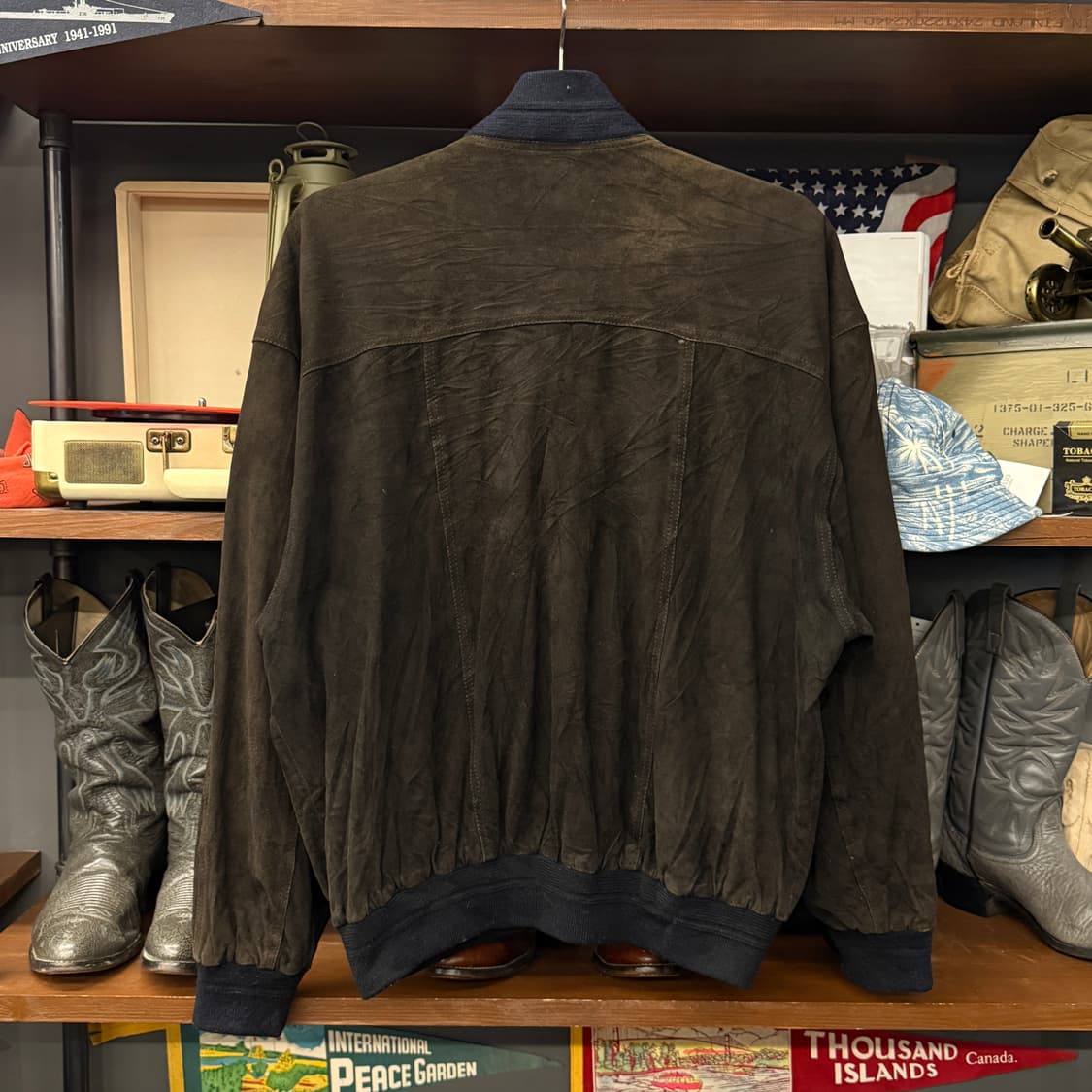80~90s 뢰제칸 독일생산 리얼레더 스웨이드 블루종 자켓 N860   상품이미지2