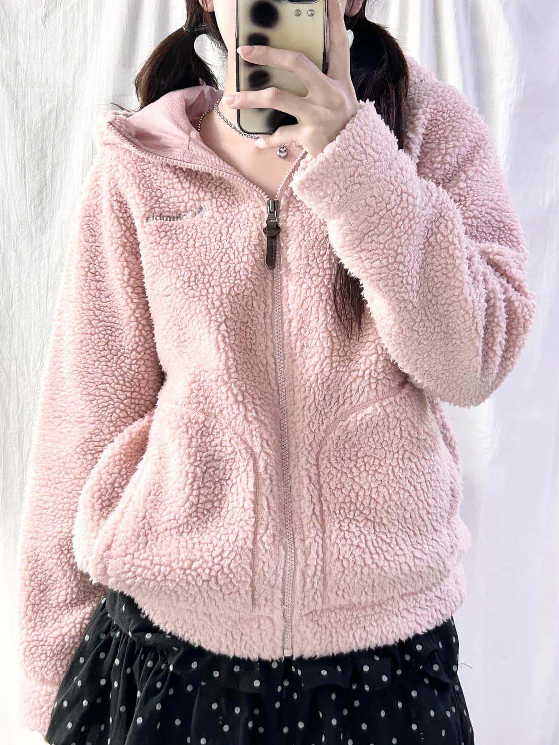 콜롬비아 핑크 쉐르파자켓 상품이미지3