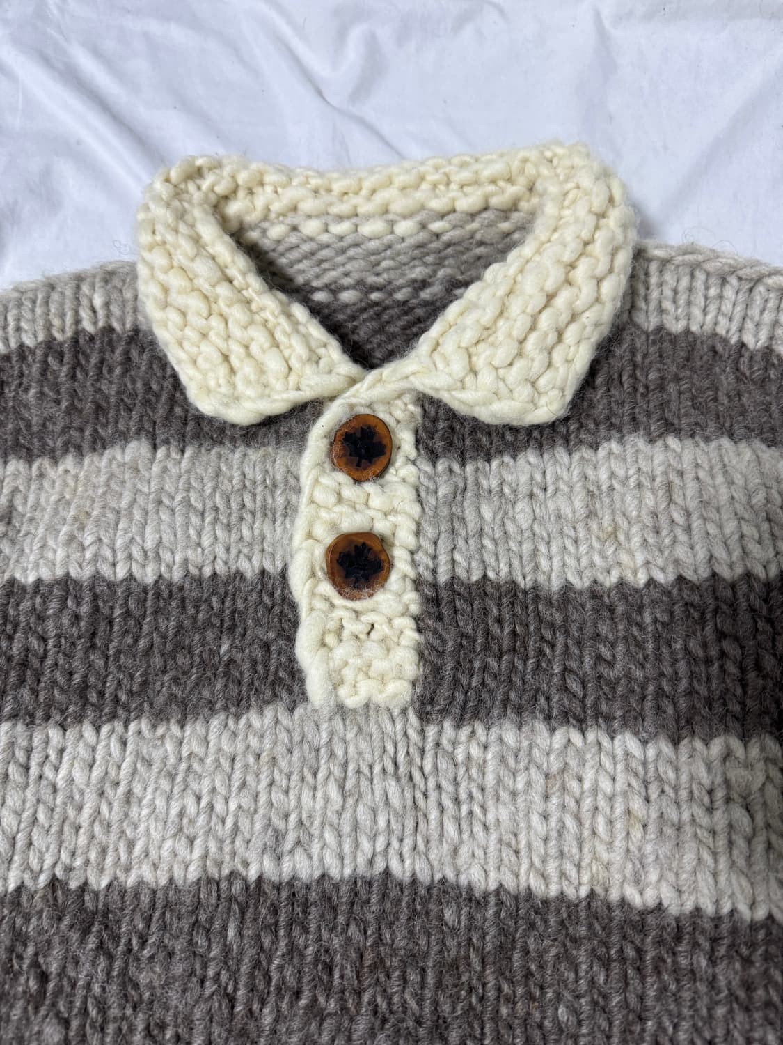 빈티지 캐나다 보더 코위찬 스웨터 헤비울 상품이미지4