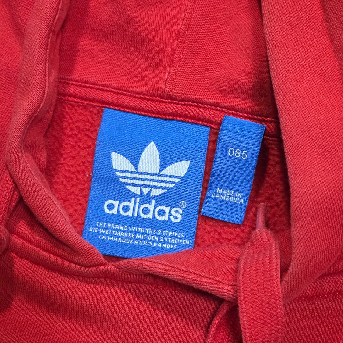 아디다스 레드 자몽 빅로고 약기모 후드티 상품이미지7