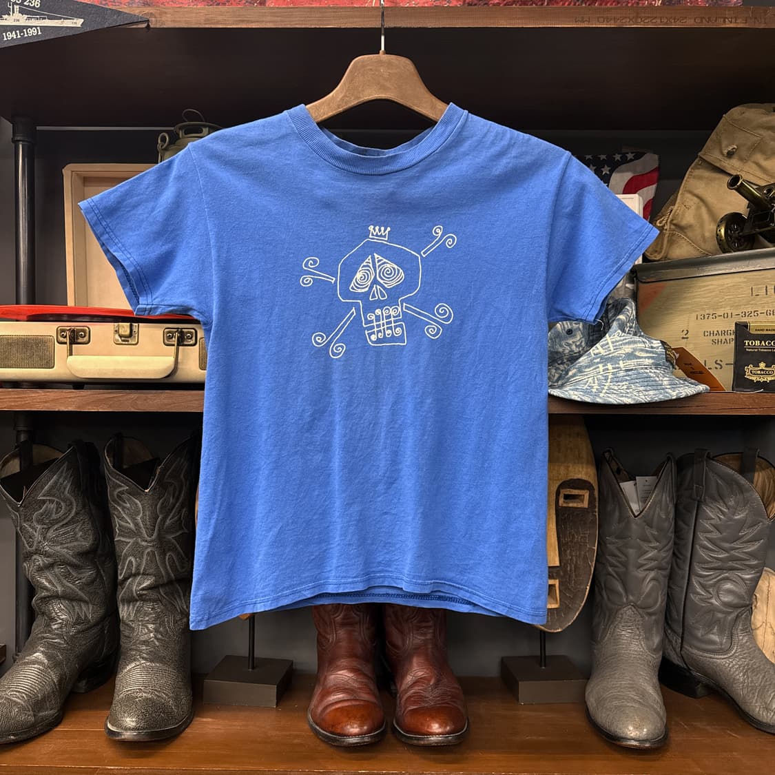 00s 스투시 월드와이드 스컬 그래픽 반팔 티셔츠 N840   상품이미지1