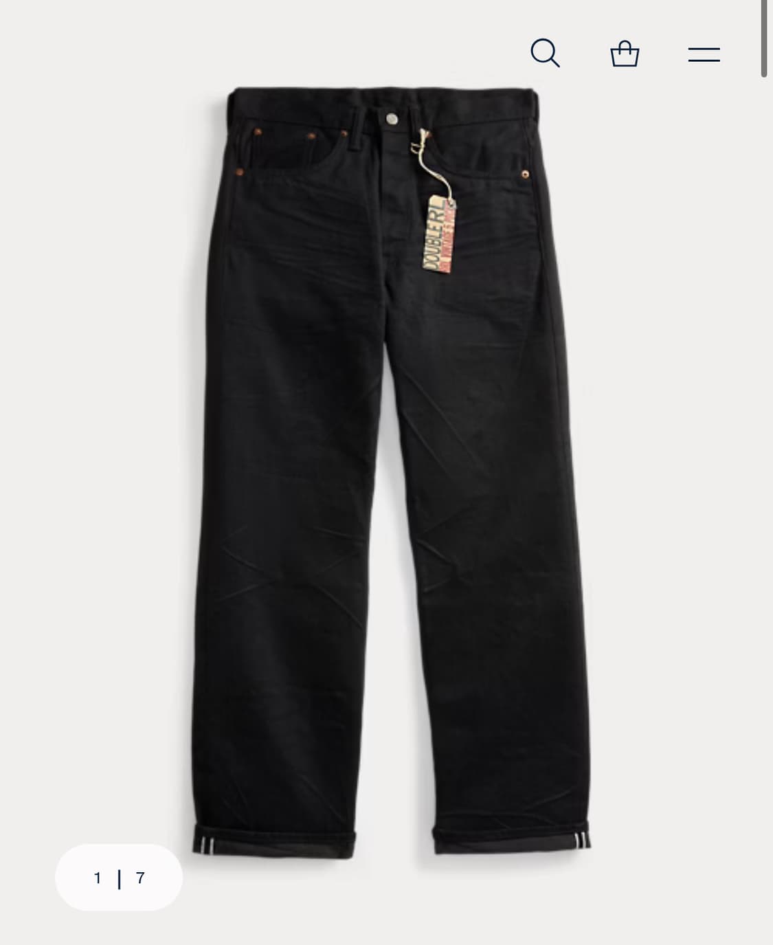 RRL 더블알엘 빈티지파이브포켓 블랙온블랙 상품이미지1