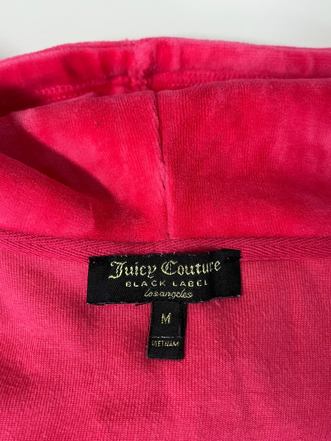 M) 쥬시꾸뛰르 벨벳 후드 집업 핑크 상품이미지5