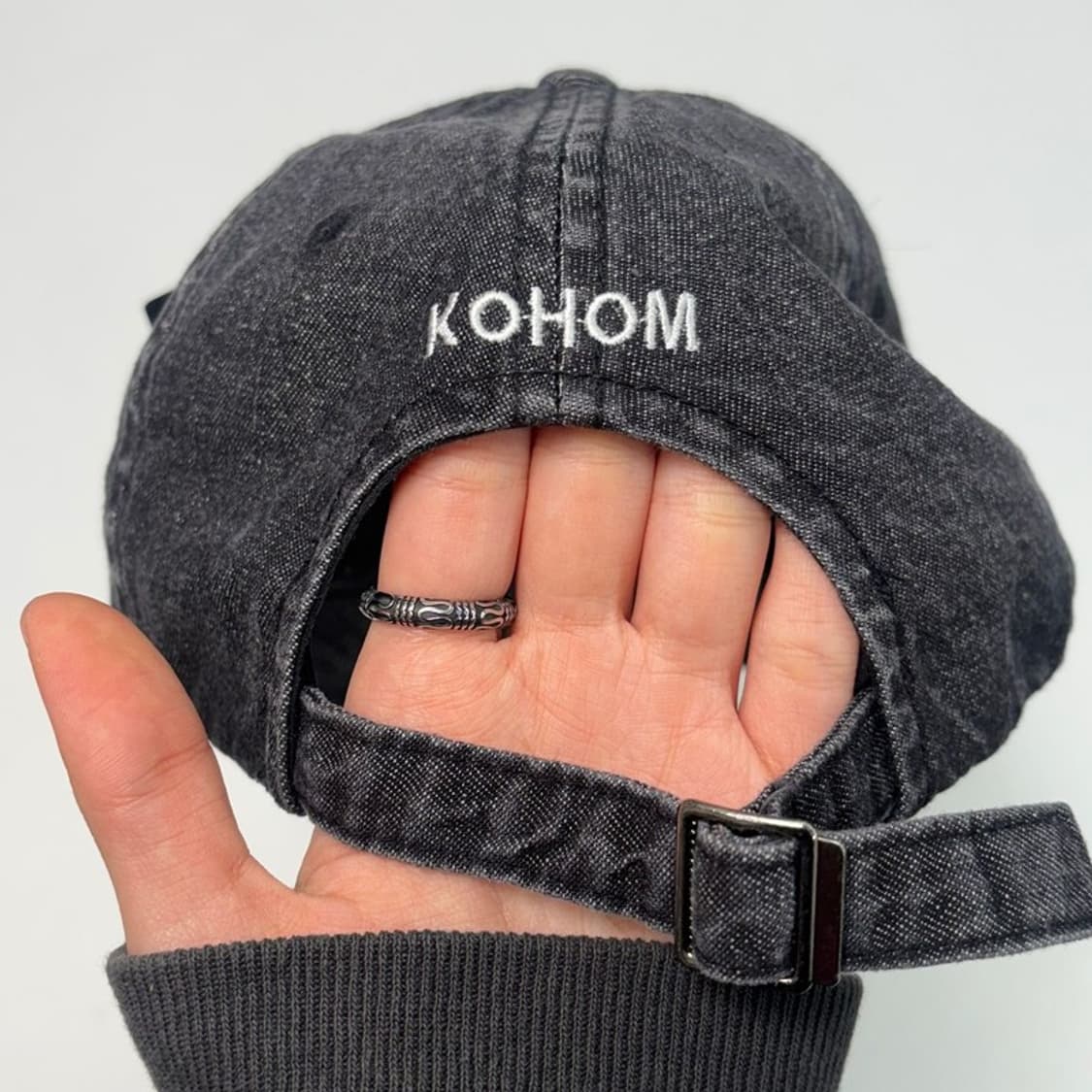 새제품 SEOUL 워싱 볼캡 그레이 상품이미지4