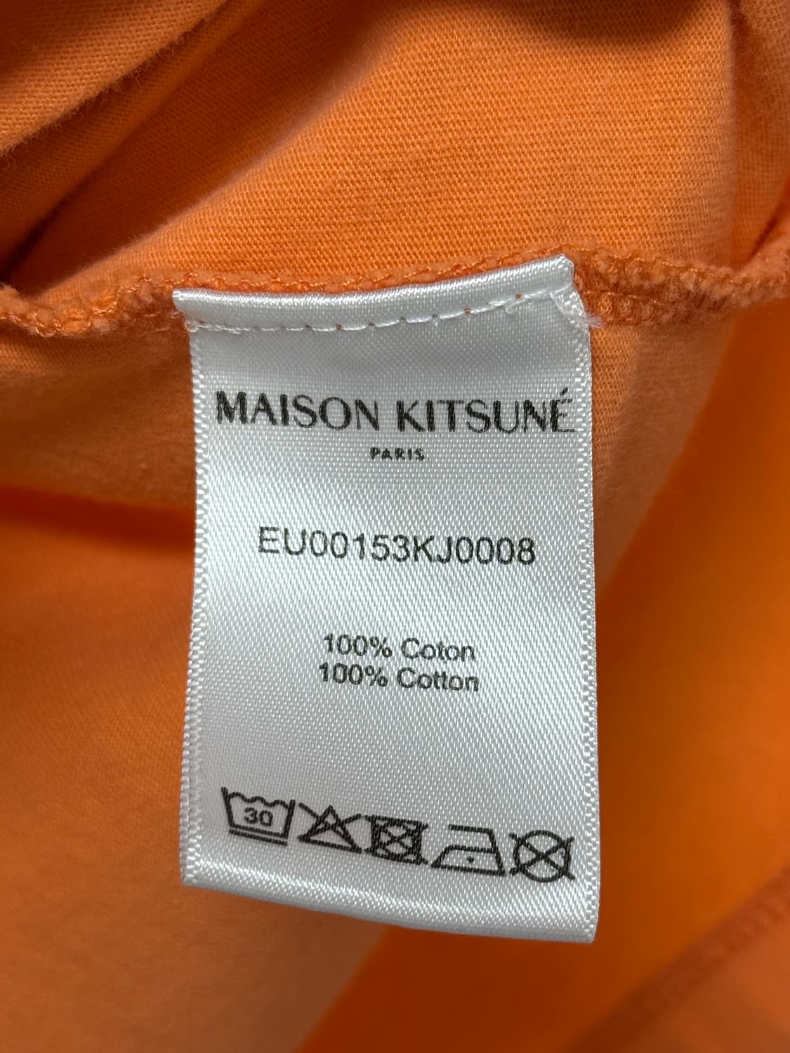 정품) 메종키츠네 칠랙스 폭스 패치 반팔 티셔츠 오렌지 L 상품이미지4