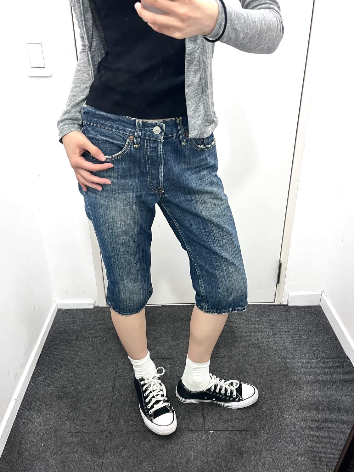 00s 501 리바이스 데님 카프리 팬츠 반바지 상품이미지1