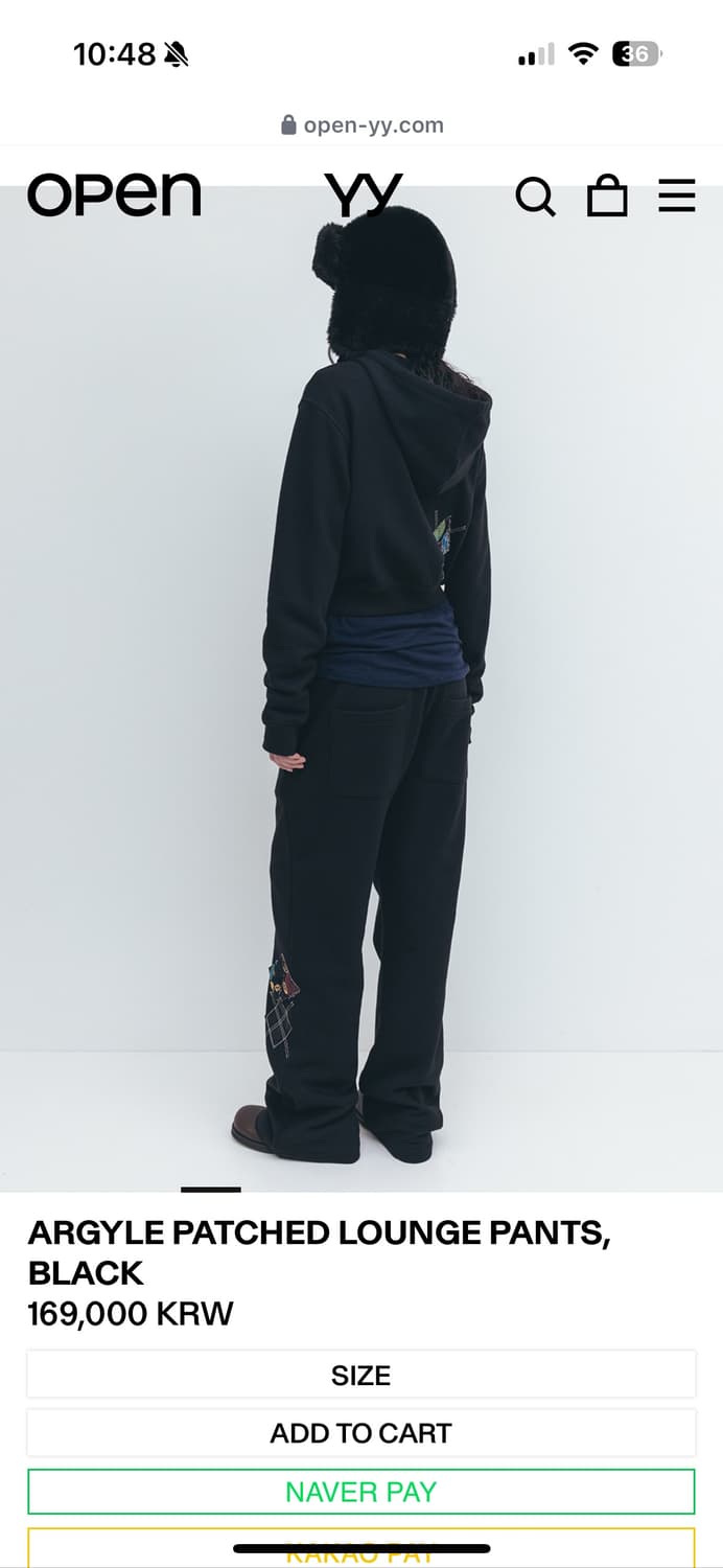 Open yy 오픈와이와이 아가일 패치 팬츠 m 상품이미지4