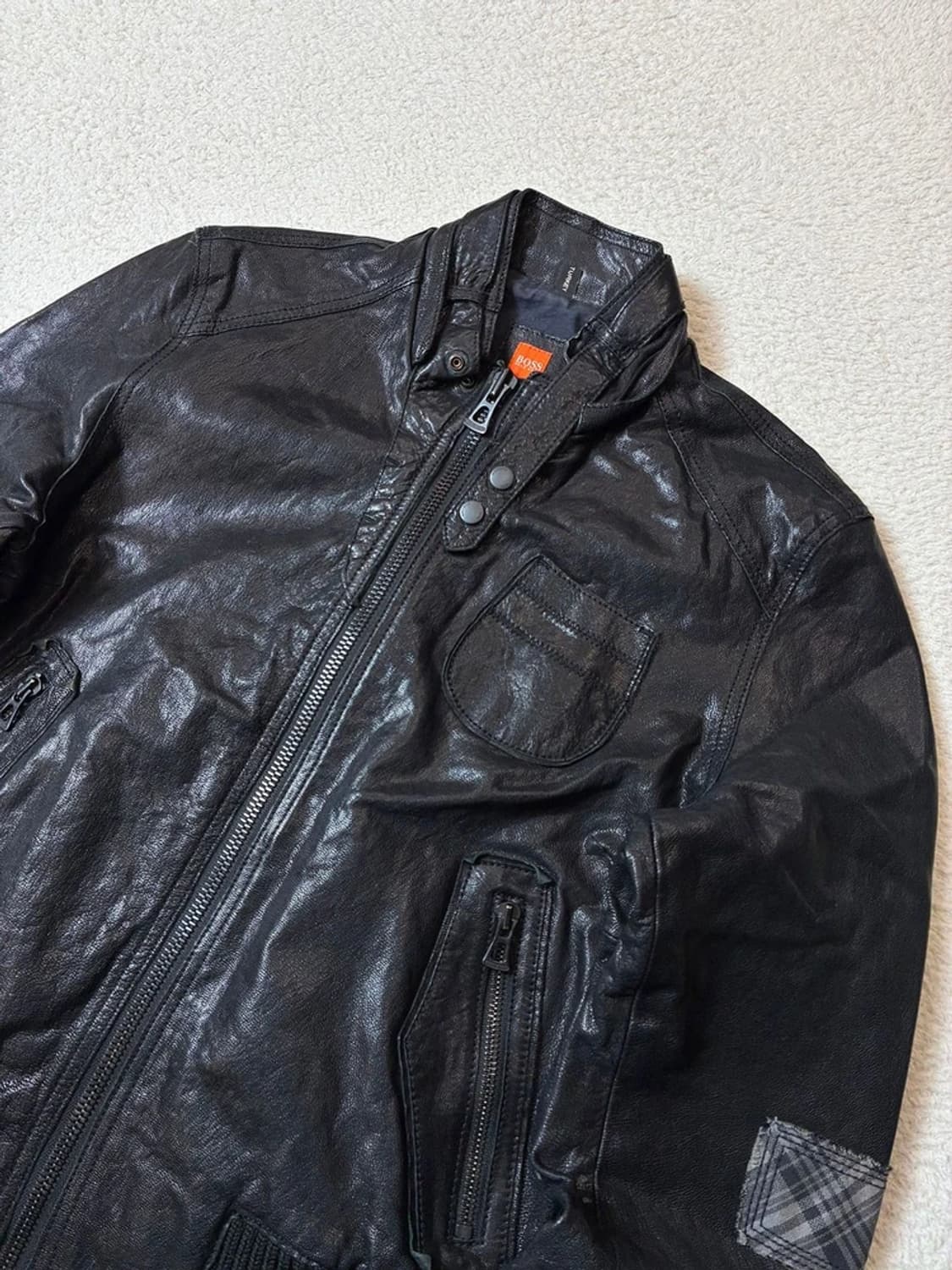 휴고보스 00's Y2K 유틸리티 가죽 봄버 자켓 PN6802 상품이미지2