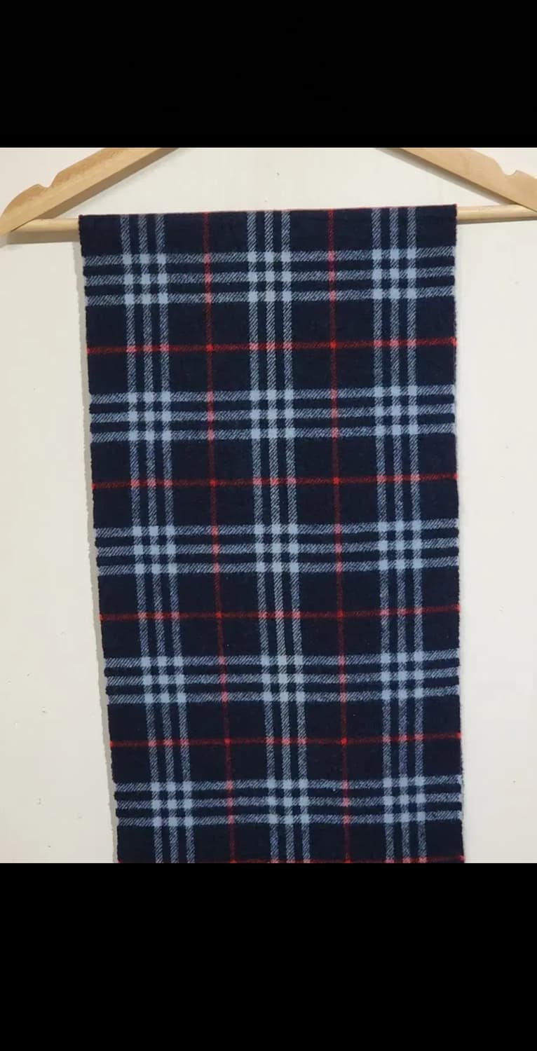 (정품) 버버리 머플러 체크 목도리 네이비 램스울 영국판  상품이미지2