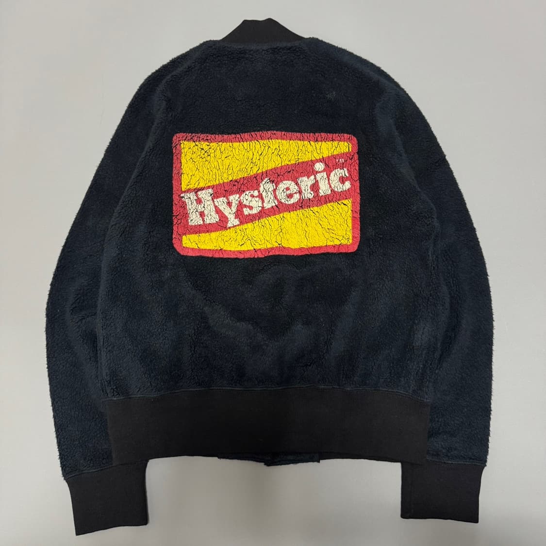 히스테릭글래머 블랙컬러 박스로고 프린트 쉐르파 스타디움 자켓  상품이미지7