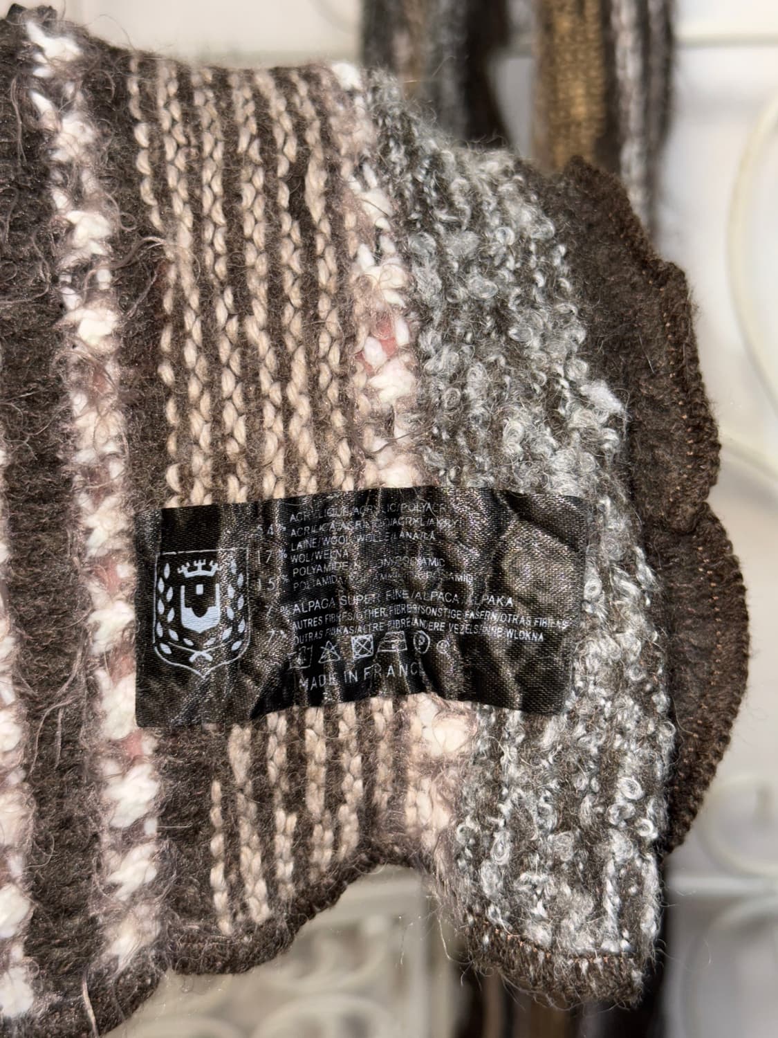 Ash brown alpaca wool grunge muffler  상품이미지5