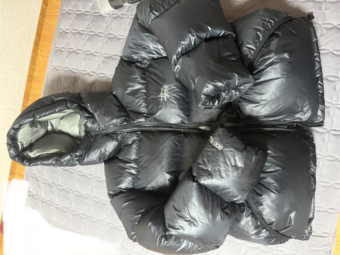 m) 스투시 다운 파카 마이크로 립스탑 팬텀 블랙 상품이미지1