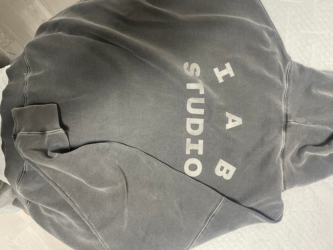 아이앱 스튜디오 피그먼트 후드티 XL 그레이 상품이미지2