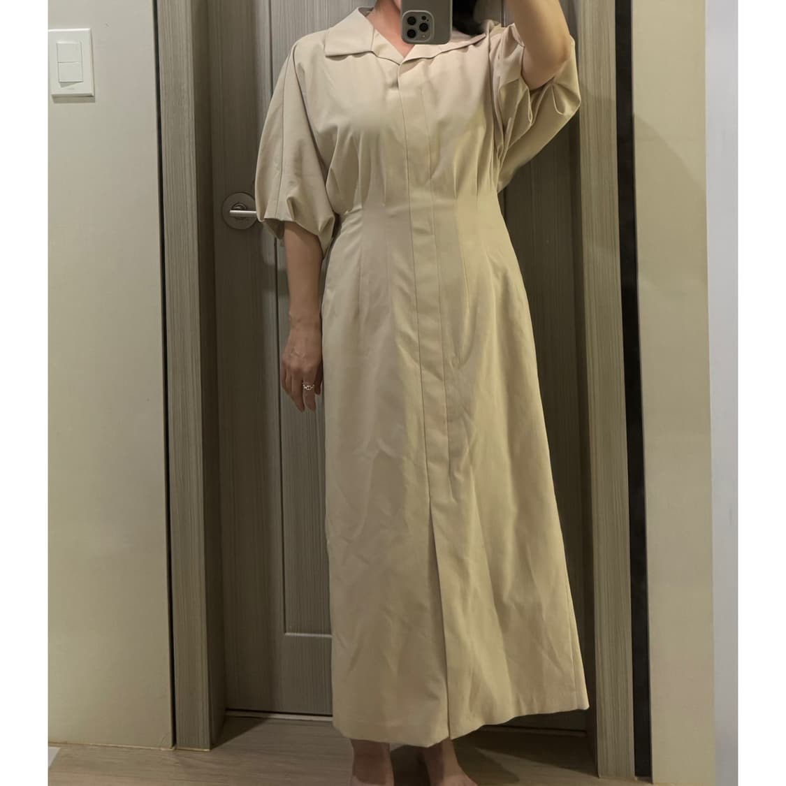 더아이잗컬렉션 셔츠형 롱 원피스  사이즈 44-55반  하객룩  상품이미지6