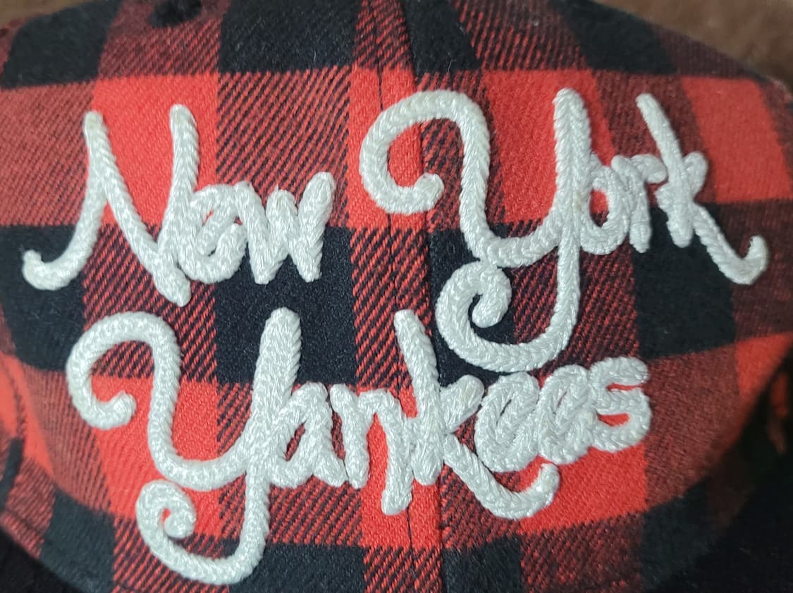MLB(뉴욕 양키스)레드&블랙 체크 패턴 야구모자 상품이미지4