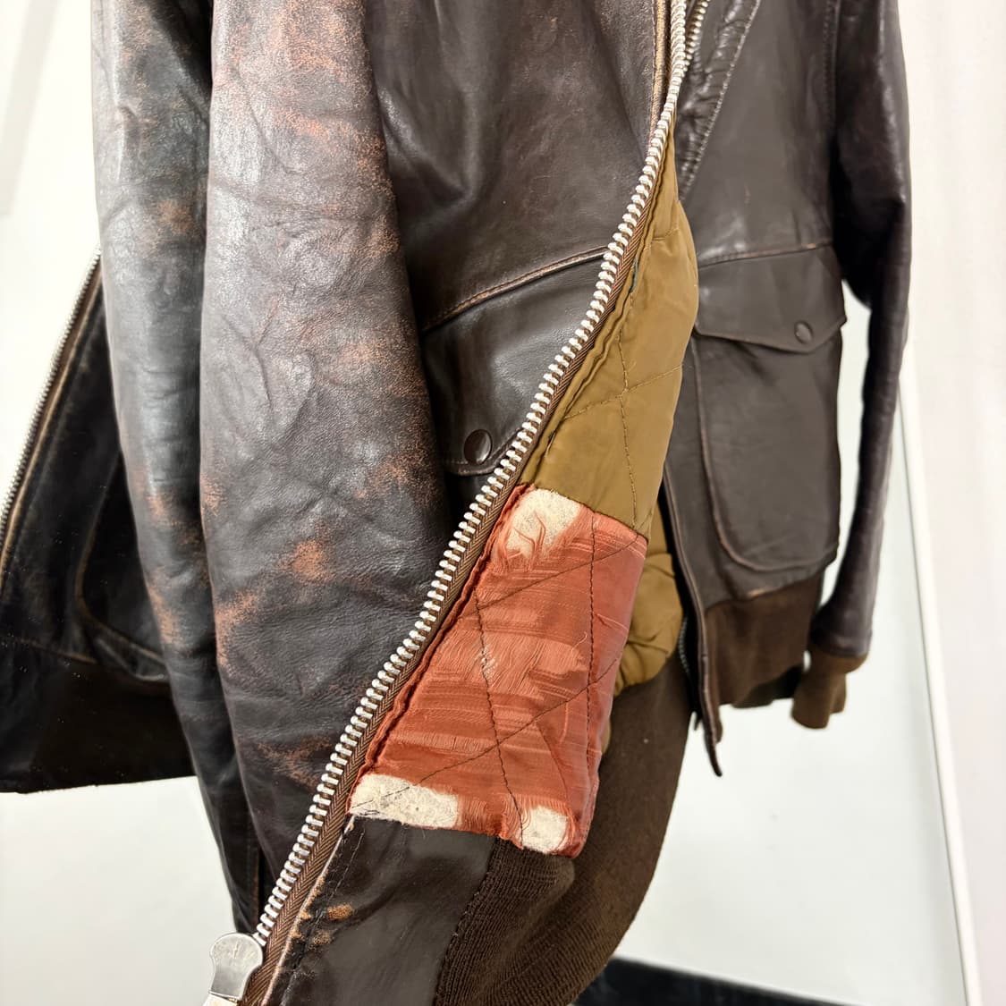 쇼트 60s 천연가죽 A-2 플라이트 자켓 상품이미지9