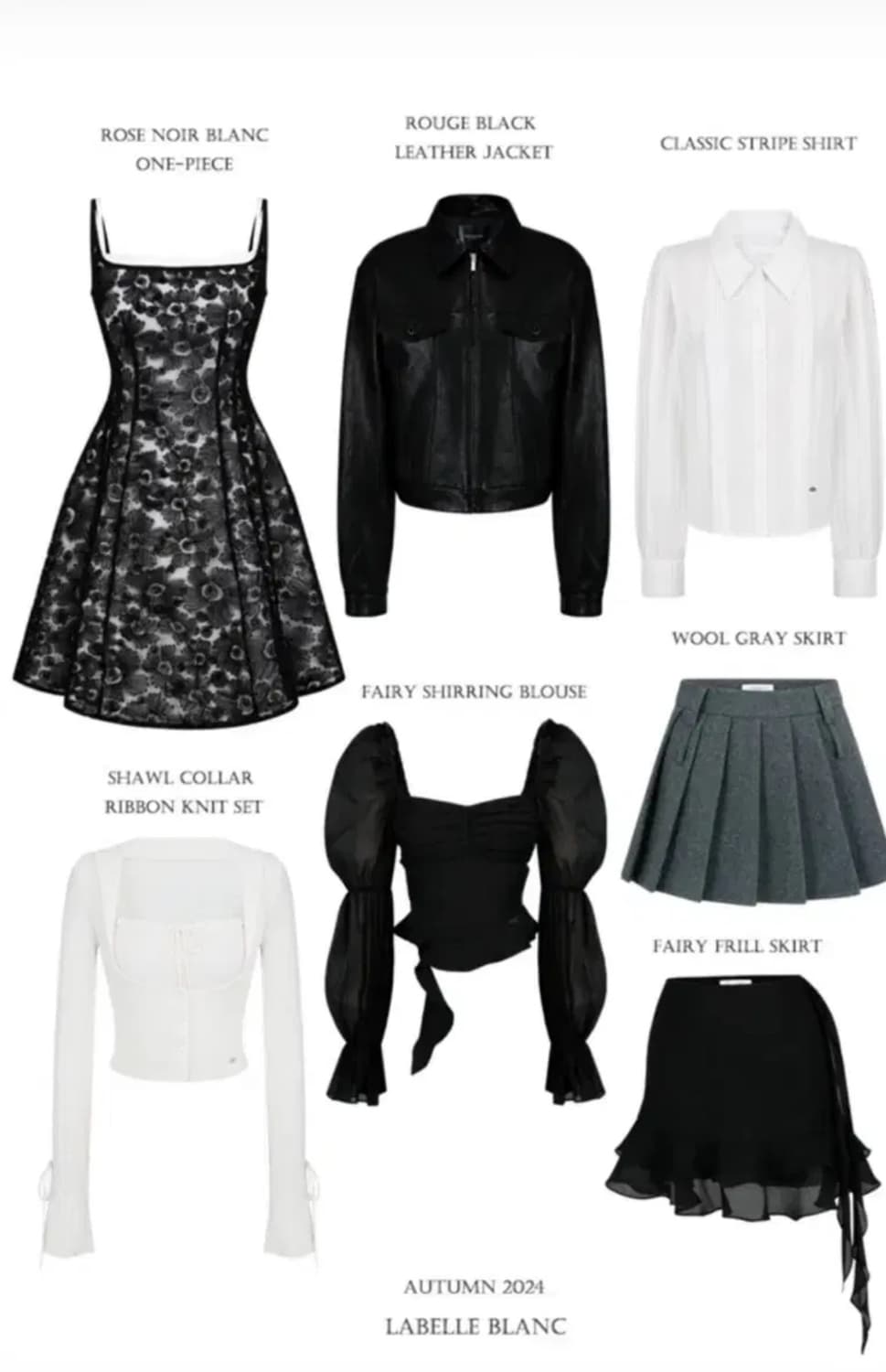 라벨르블랑 로즈 누아 블랑 원피스+가디건 상품이미지5