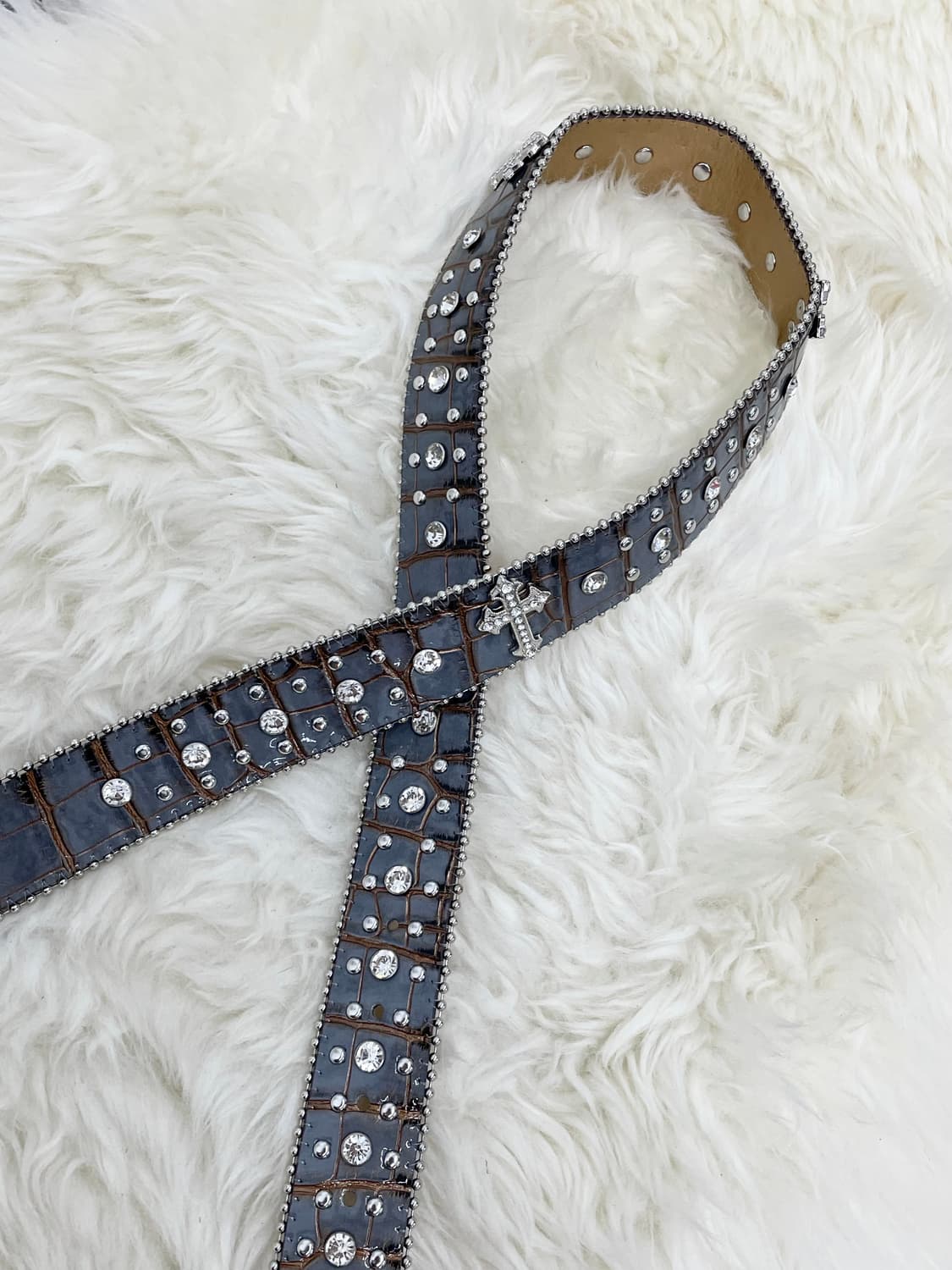 y2k 갸루 레터링 큐빅 버클 벨트 상품이미지6