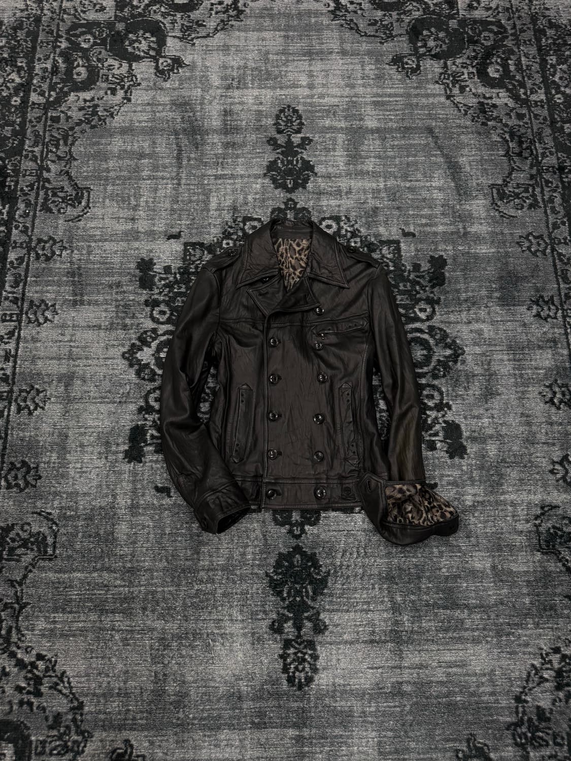 Roen 00s archive double leather jacket 상품이미지2