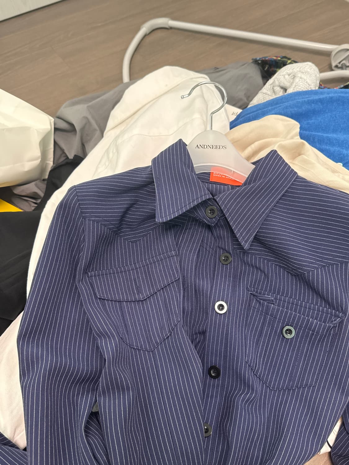 러프넥 셔츠 원피스 상품이미지4