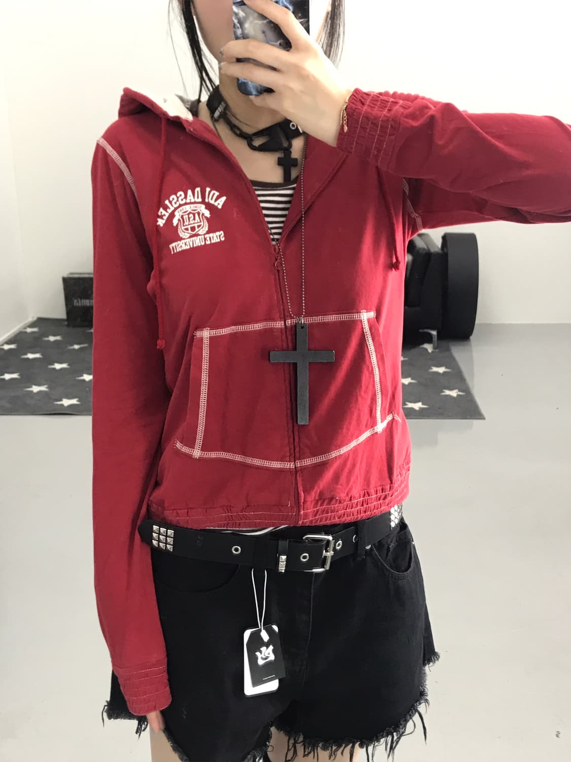 Adidas Red Zip Up Hoodies 상품이미지2