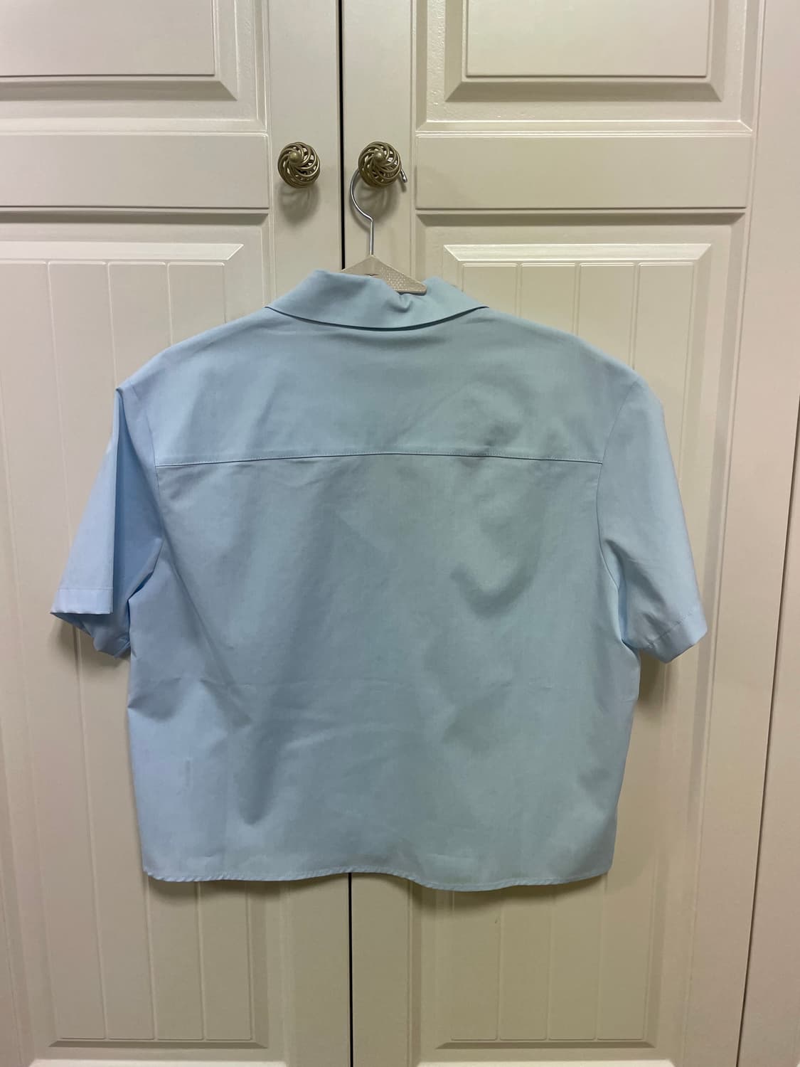 시티브리즈 크롭 반팔 셔츠 (스카이블루/화이트) 상품이미지3