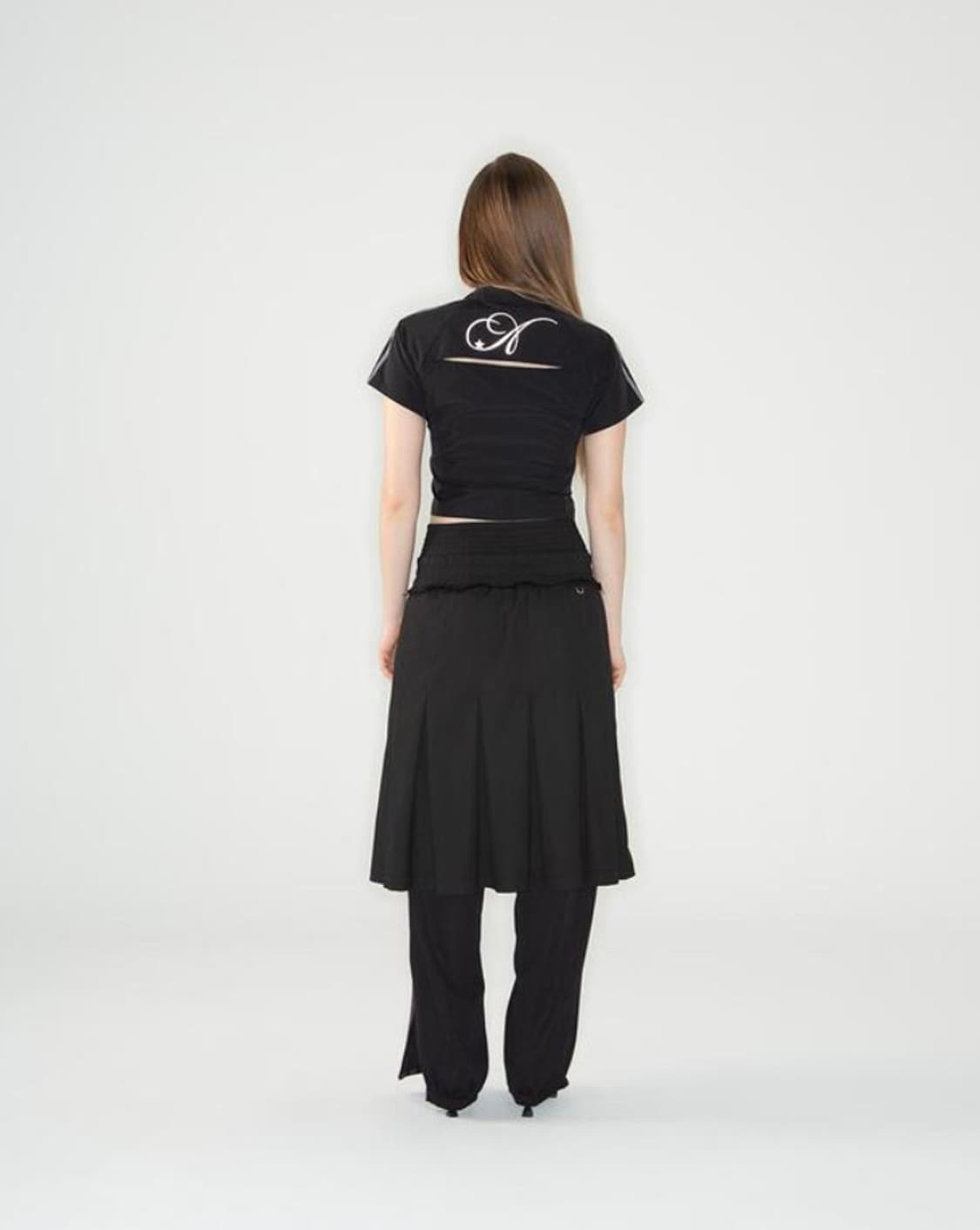 2000아카이브 나일론 스포츠 폴로 탑 반팔셔츠 고프코어 집업 블랙 상품이미지5